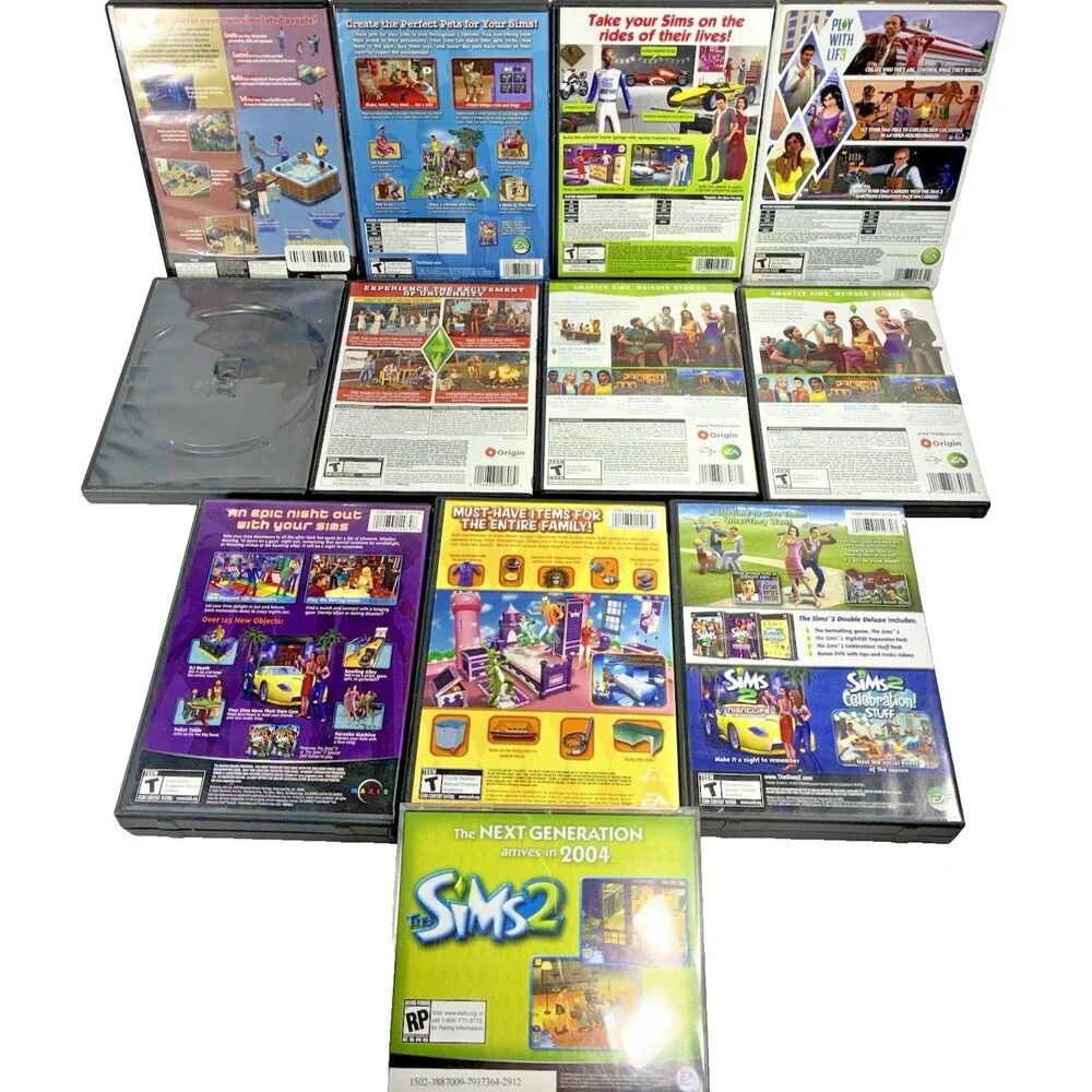 The Sims Mixed Lot of Twelve Vintage PC Games and Expansions